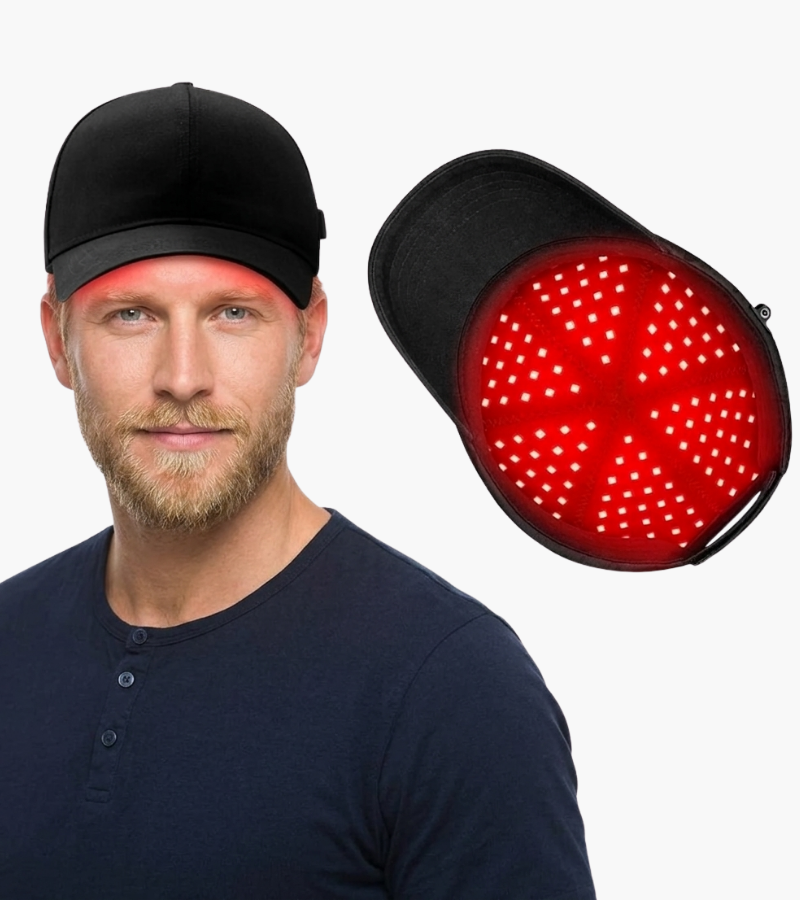 Rödljuskeps för hårvård